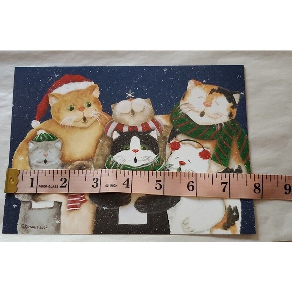 Ginny Diezel Cats Singing Holiday Cards Meowy Merry Christmas 18 Cards CPS - Picture 8 of 9